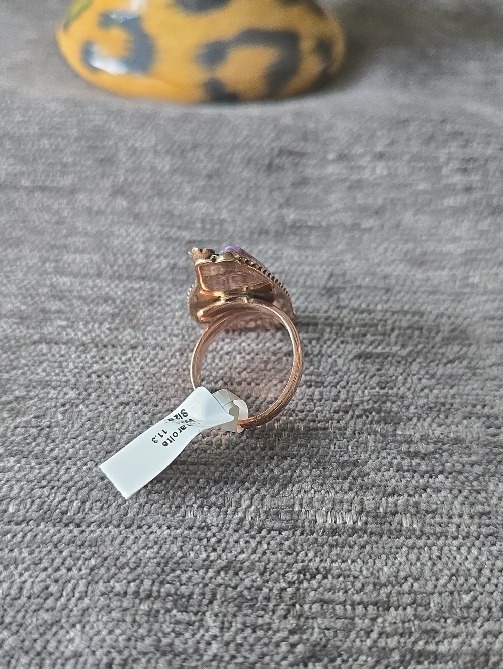 Copper~Charolite Teardrop Stone Ring~Adj.~NWT